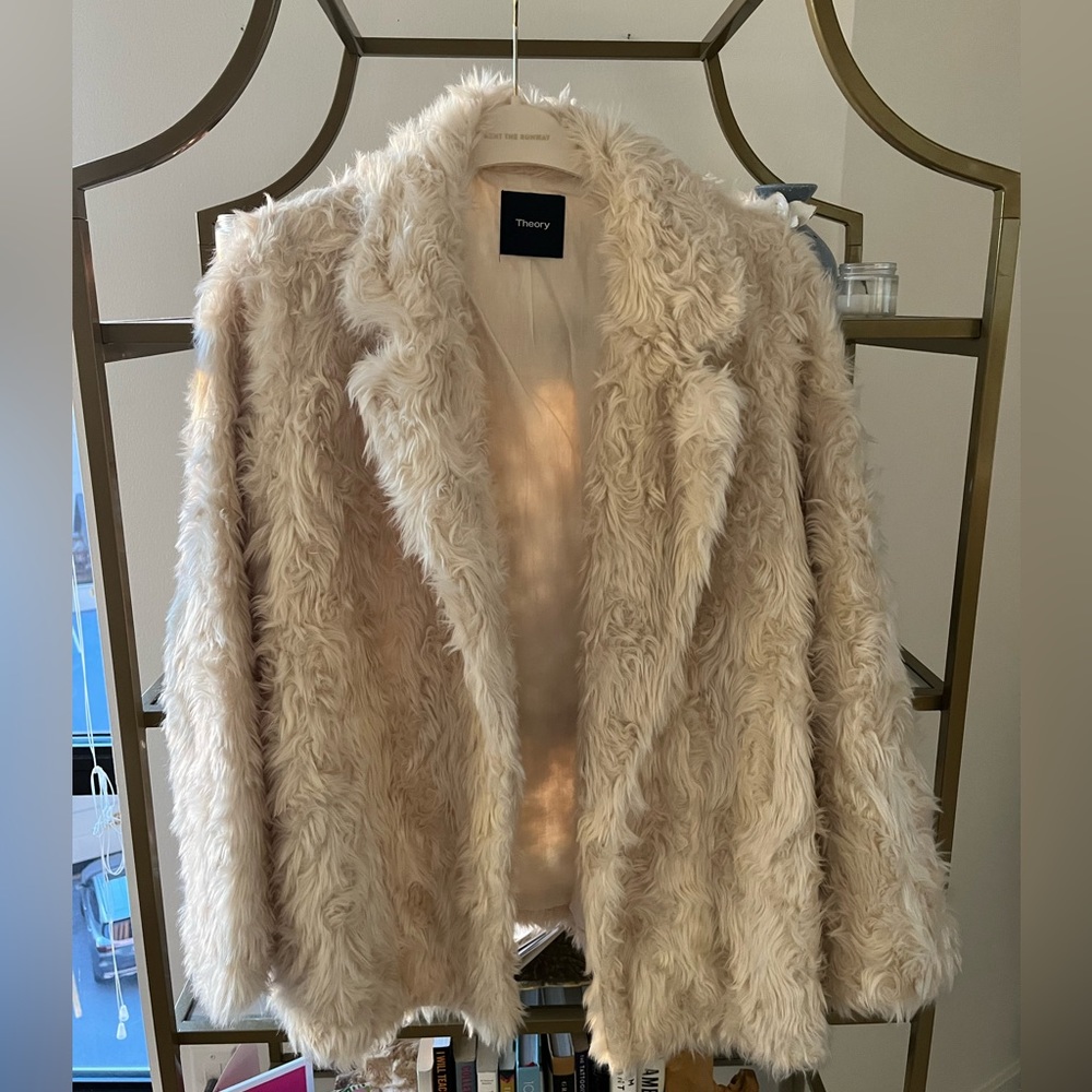Theory faux fur coat